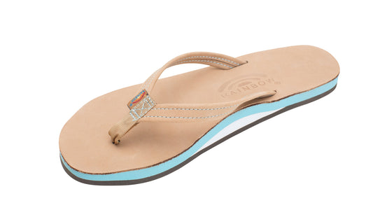 The Tropics - Single Layer Premier Leather with Colorful Mid Sole and a 1/2" Narrow Strap The Bikini Shoppe