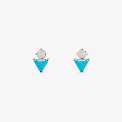 Turquoise & Moonstone Stud Earrings The Bikini Shoppe