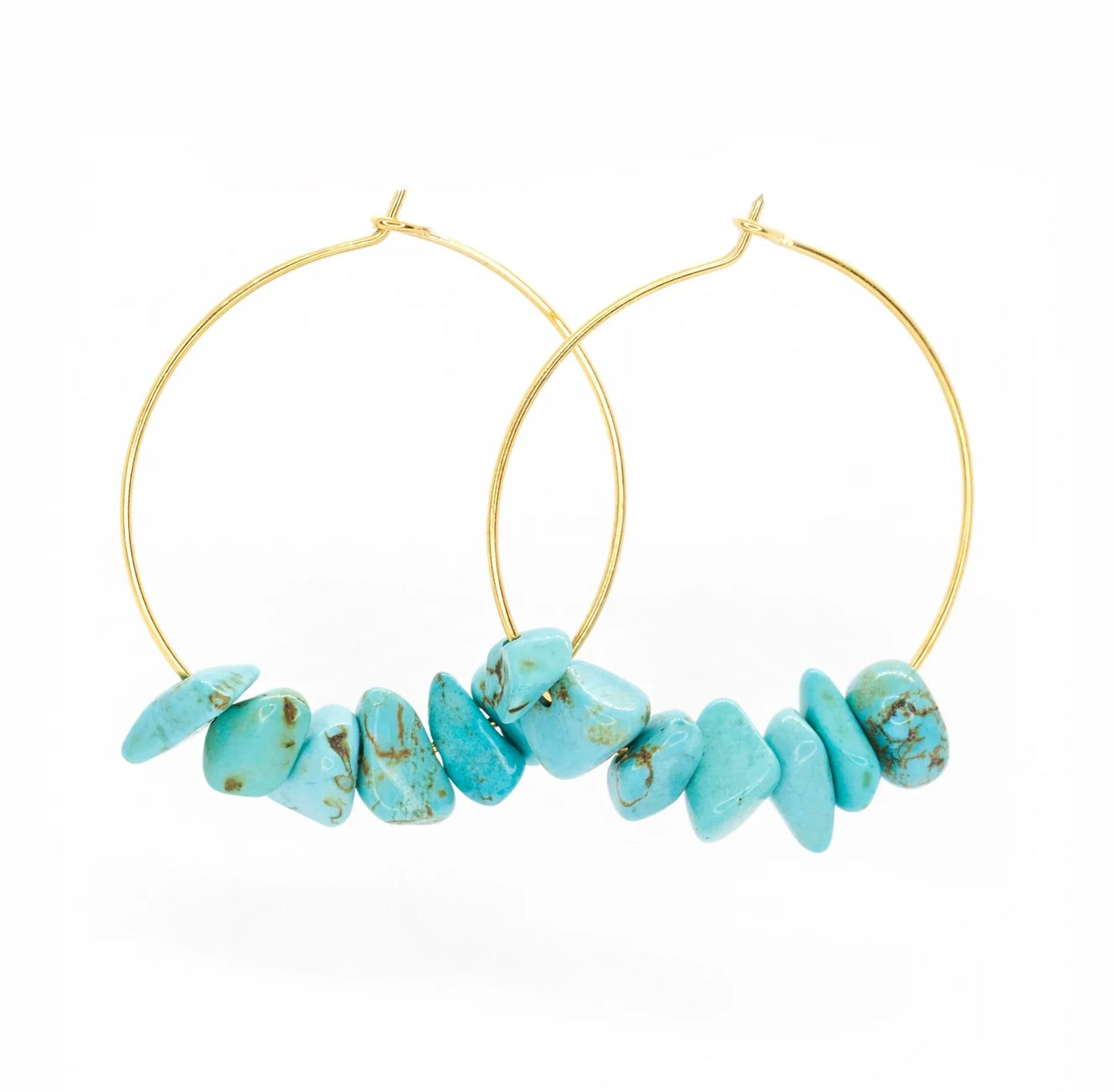 Turquoise Rock Candy Hoop Earrings The Bikini Shoppe