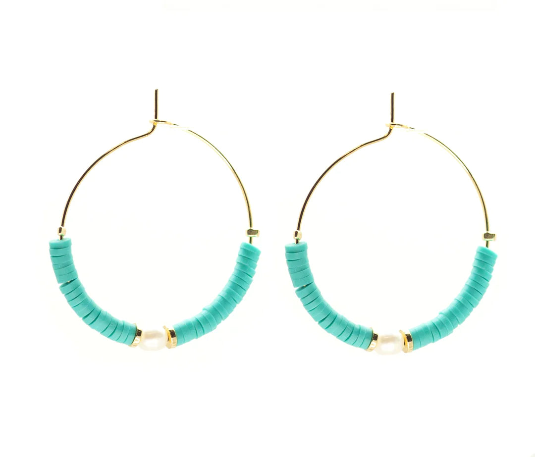 Windansea Hoops -Salty Shells Earrings The Bikini Shoppe