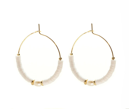 Windansea Hoops -Salty Shells Earrings The Bikini Shoppe